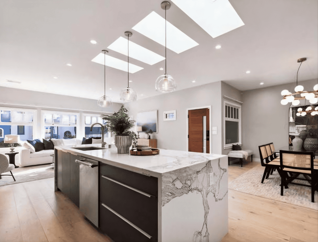 Modern kitchen with natural light